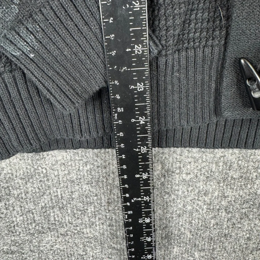 Express Cardigan Mens Size S Black Shawl Collar Toggle Button Cotton Waffle Knit